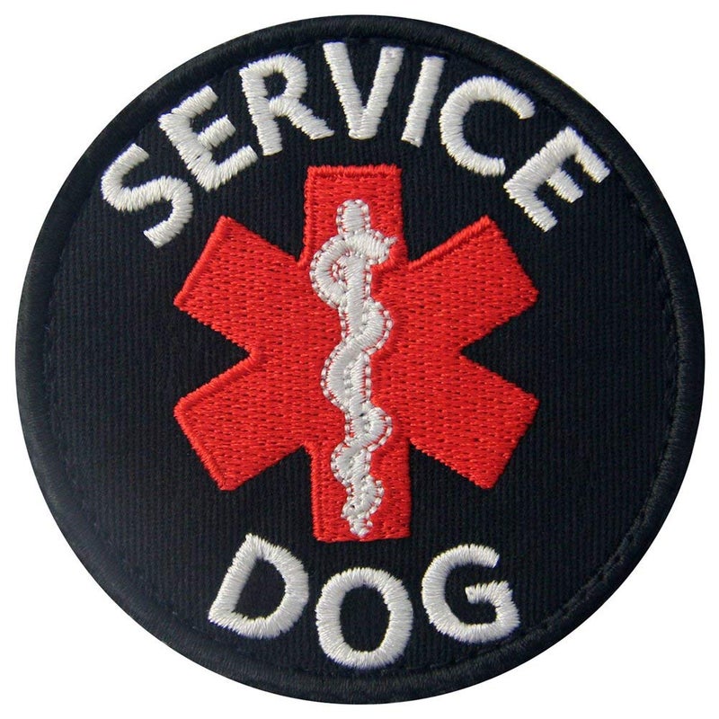 Rocking Planet Service Dog Patches EMS ESA Medic Paramedic Star of Life Vests/Harnesses Applique Embroidered Fastener Hook & Loop Emblem - Image 1